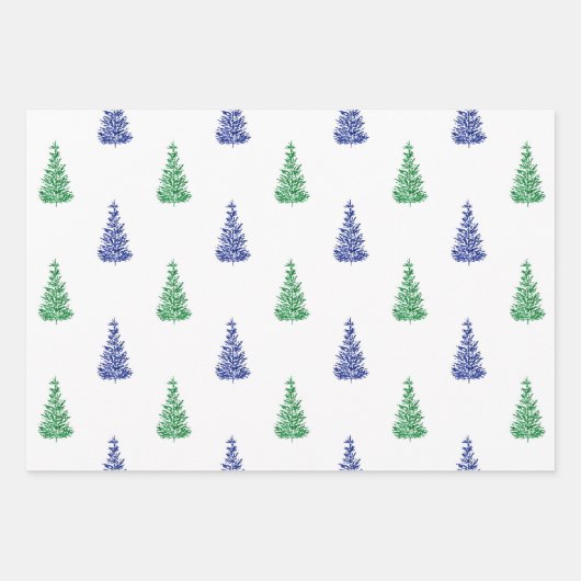 Waterverf Pijn Tree Patronen Inpakpapier Vel (Voorkant 2)