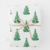 Waterverf Pijn Tree Patronen Inpakpapier Vel (In situ)