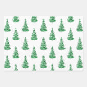 Waterverf Pijn Tree Patronen Inpakpapier Vel (Voorkant)