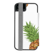 Waterverf pijnappelpatroon 1 incipio iPhone portemonnee hoesje (Agenda Achterkant)