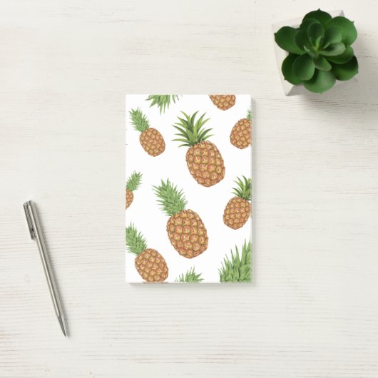 Waterverf pijnappelpatroon 1 post-it® notes (Kantoor)