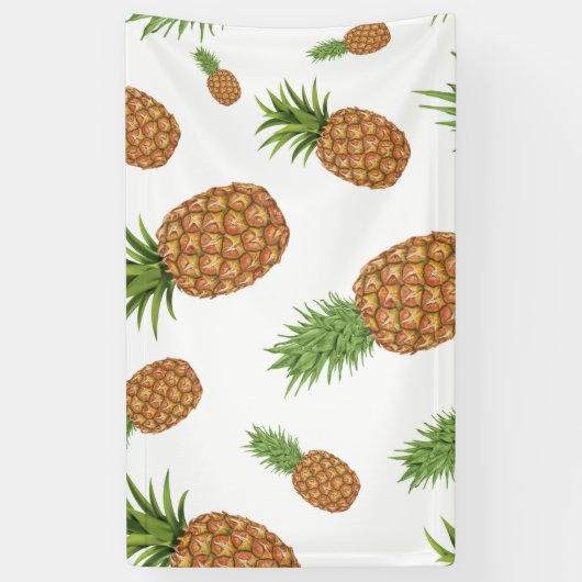 Waterverf pijnappelpatroon 1 spandoek (Verticaal)