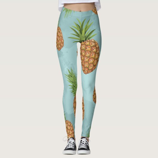 Waterverf pijnappelpatroon 2 leggings (Voorkant)