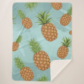 Waterverf pijnappelpatroon 2 sherpa deken (Voorkant)