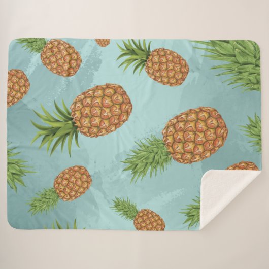 Waterverf pijnappelpatroon 2 sherpa deken (Voorkant (horizontaal))