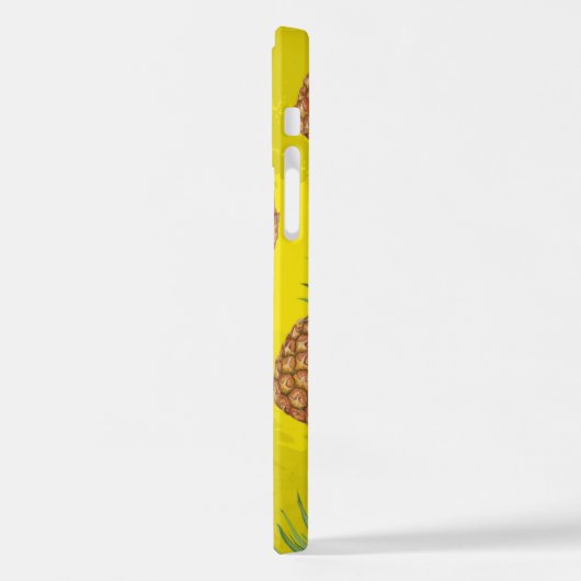 Waterverf pijnappelpatroon 3 iPhone hoesje (Linkerkant)