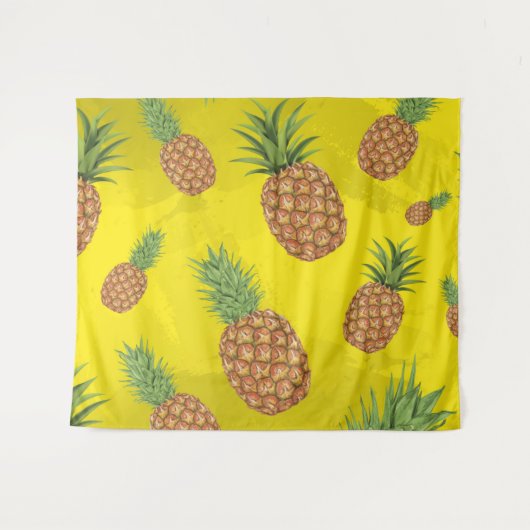 Waterverf pijnappelpatroon 3 wandkleed (Voorkant (horizontaal))