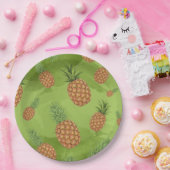 Waterverf pijnappelpatroon 4 papieren bordje (Feest)