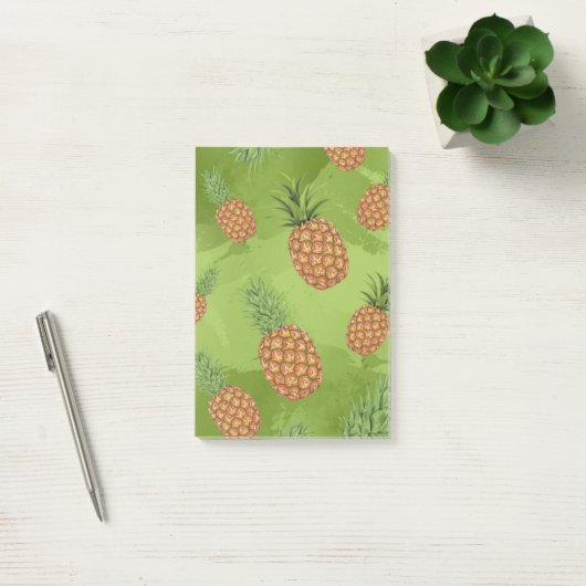 Waterverf pijnappelpatroon 4 post-it® notes (Kantoor)