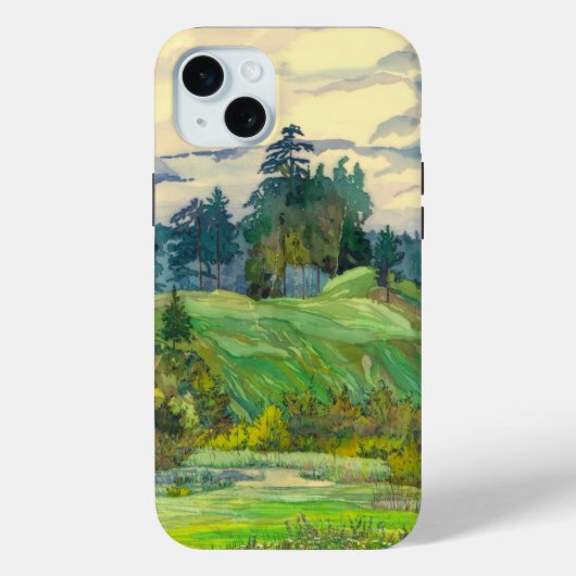 Waterverf pijnbomen Case-Mate iPhone case (Achterkant)