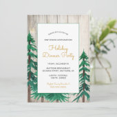 Waterverf Pijnbomen Corporate Holiday Party Kaart (Staand voorkant)