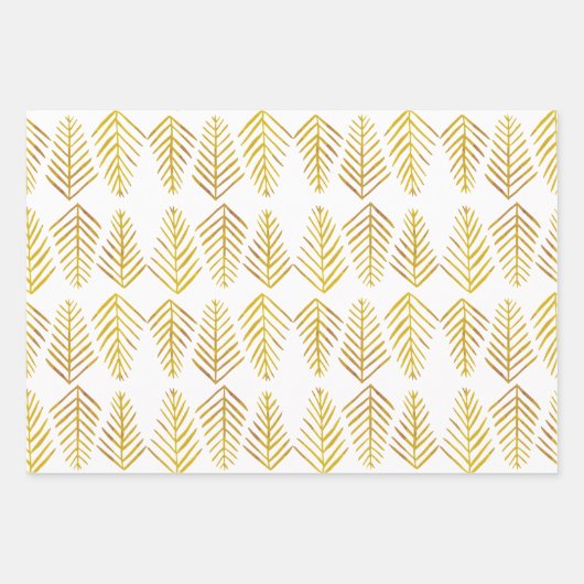 Waterverf Pijnbomen - geel Inpakpapier Vel (Voorkant)