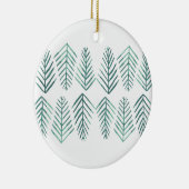 Waterverf Pijnbomen -  groen Keramisch Ornament (Rechts)