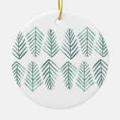 Waterverf Pijnbomen -  groen Keramisch Ornament (Voorkant)
