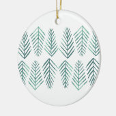 Waterverf Pijnbomen -  groen Keramisch Ornament (Links)