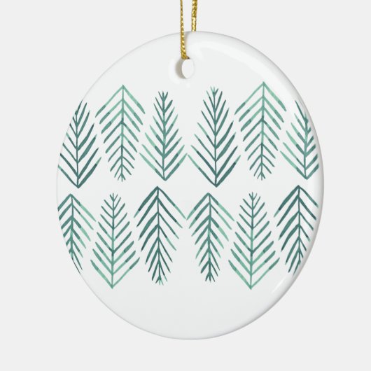 Waterverf Pijnbomen -  groen Keramisch Ornament (Links)