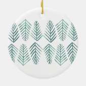 Waterverf Pijnbomen -  groen Keramisch Ornament (Achterkant)