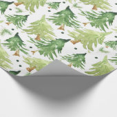 Waterverf pijnbomen modern rustiek cadeaupapier (Hoek)