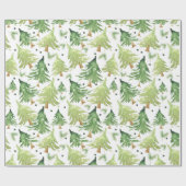 Waterverf pijnbomen modern rustiek cadeaupapier (Vlak)