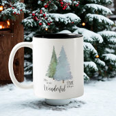 Waterverf pijnbomen Moderne kerst sneeuwvlokken Koffiemok