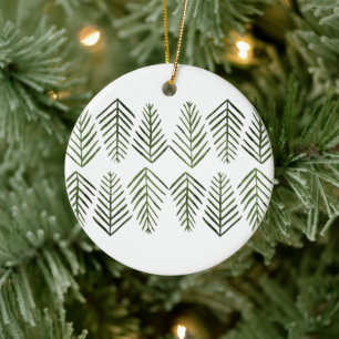 Waterverf Pijnbomen - sap groen Keramisch Ornament