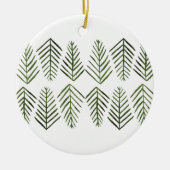Waterverf Pijnbomen - sap groen Keramisch Ornament (Voorkant)