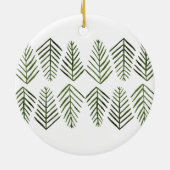 Waterverf Pijnbomen - sap groen Keramisch Ornament (Achterkant)
