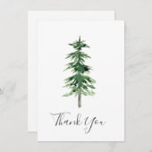 Waterverf Pijnboom Bedankkaart (Voorkant / Achterkant)