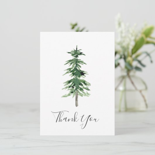 Waterverf Pijnboom Bedankkaart (Staand voorkant)