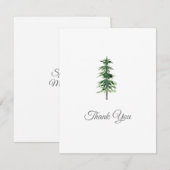 Waterverf Pijnboom Bedankkaart (Voorkant / Achterkant)
