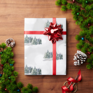 Waterverf Pijnboom, bos Cadeaupapier