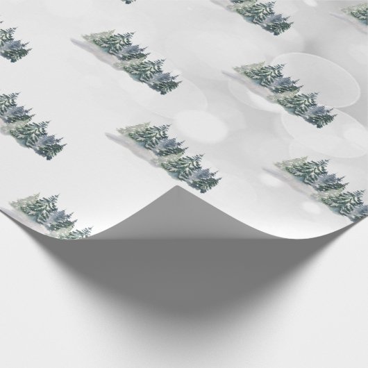 Waterverf Pijnboom, bos Cadeaupapier (Hoek)