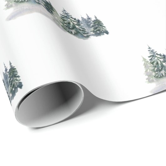 Waterverf Pijnboom, bos Cadeaupapier (Rol Hoek)