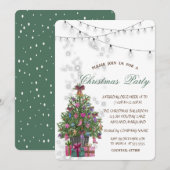 Waterverf Pijnboom, Cadeaus Kerstmis Kaart (Voorkant / Achterkant)