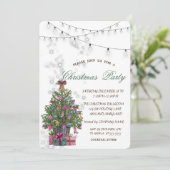 Waterverf Pijnboom, Cadeaus Kerstmis Kaart (Staand voorkant)