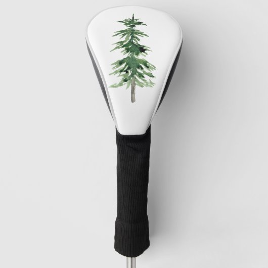 Waterverf Pijnboom Golfheadcover (Voorkant)