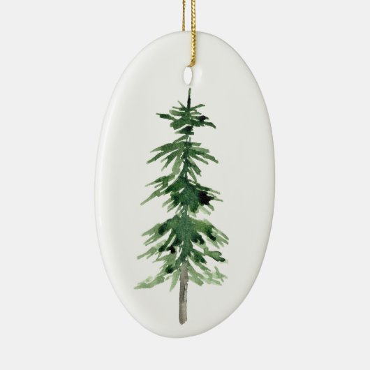 Waterverf Pijnboom Keramisch Ornament (Rechts)