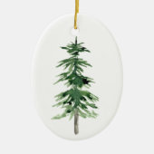 Waterverf Pijnboom Keramisch Ornament (Voorkant)