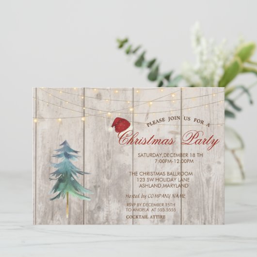 Waterverf Pijnboom, lichte kerstfeestdag Kaart (Staand voorkant)