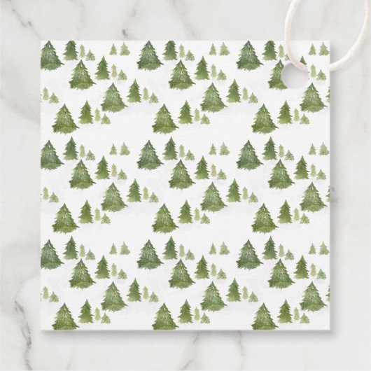 Waterverf Pijnboom Merry Little Baby shower Bedankjes Labels (Achterkant)