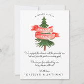 Waterverf Pijnboom Merry Little Baby shower Bedankkaart (Voorkant)