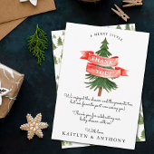 Waterverf Pijnboom Merry Little Baby shower Bedankkaart
