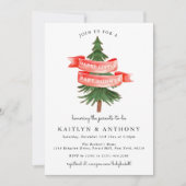 Waterverf Pijnboom Merry Little Baby shower Kaart (Voorkant)