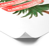 Waterverf Pijnboom Merry Little Baby shower Poster (Hoek)