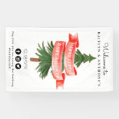 Waterverf Pijnboom Merry Little Baby shower Spandoek (Horizontaal)