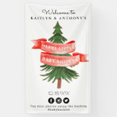 Waterverf Pijnboom Merry Little Baby shower Spandoek (Verticaal)