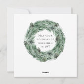 Waterverf Pijnboom met rode en groene kerst Feestdagenkaart (Achterkant)