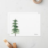 Waterverf Pijnboom Notitiekaartje (Voorkant / Achterkant in situ)