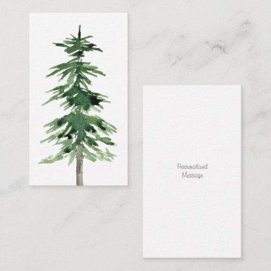 Waterverf Pijnboom Notitiekaartje (Voorkant / Achterkant)
