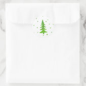 Waterverf Pijnboom Ronde Sticker (Tas)